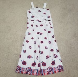 Janie & Jack Girls White Floral Jumpsuit Romper